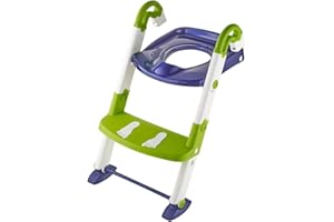 Rotho Babydesign KidsKit Siège de Toilettes pour l'Apprentissage de la Propreté 3-en-1, De 18 à 36 Mois, Dimensions Plié : 41.5 x 25 x 67 cm (L x l x H), Blanc/Vert/Bleu, 600060255