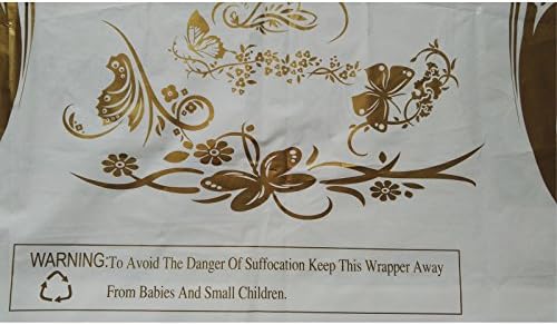 Weedoo 50pcs 29"x22"+2" Gloden butterfly carry bag full gold Handle Plastic Carrier bag