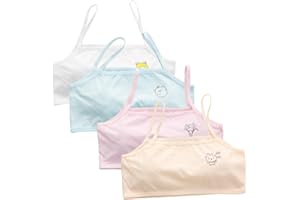 COYUN 4 Pcs Sujetador de Niña Sujetador Deportivo Niña Top Deportivo Niña Sujetadores de Entrenamiento Sujetador de Niña Sujetador para Niñas Ropa Interior Brasier Corto de 7 a 14 años(Multicolor)