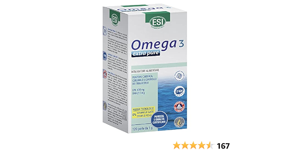 Esi Omega 3 Extra Pure 120 Perle Da 1g : Amazon.it: Salute e cura della  persona