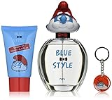 Papa Coffret: First American Brands Bluestyle Papa 3D - Los Pitufos Papá Pitufo ml Eau de Toilette 75 ml de regalos llavero 100 gel de ducha para los niños, 1er Pack (1 x 100 ml)