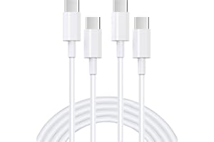 JJCALL USB C to USB C Charger Cable, Type C 100W Fast Charging Cable 2Pack Lead Fast Charge for iPhone 15/15 Pro/15 Pro Max, iPad Pro/Air, MacBook Air, Samsung Galaxy S23/ S22, Huawei P10, Pixel, Switch,etc