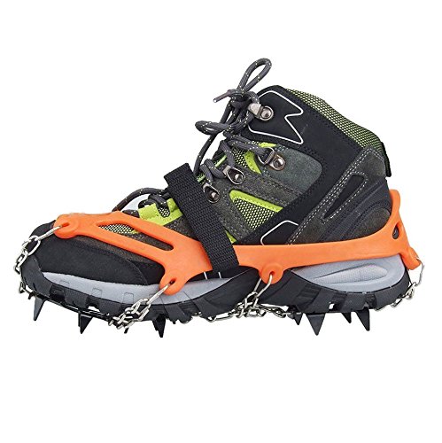 Crampones - SODIAL(R) 2 x zapatos de crampones de 12 dientes de garras