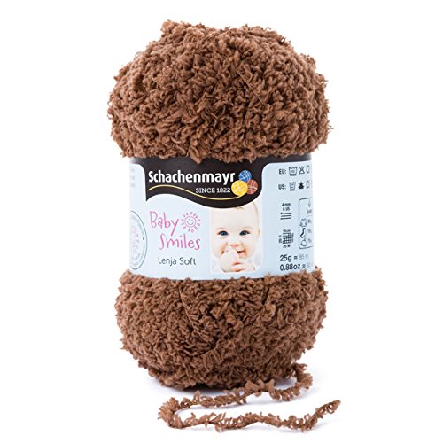Wolle für Babys braun * Baby Smiles Lenja Soft Schachenmayr 25g/Knäuel * plüschiges Baby Garn zum Stricken in teddy (Fb 1011) – flauschige Baby Wolle – Garn für Babys (Strickgarn) EXTRA PLÜSCHIG für Kuscheltiere und Babymützen – pflegeleichte Babywolle aus der Schachenmayr Baby Smiles Reihe – inkl. GRATIS MyOma Label