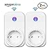 Produktbild DUNQI Intelligente WLAN Steckdose Funksteckdose smart Home Zubehör smart Plug Indoor Erweiterung zum Set Kindersicherung,Kompatible mit Amazon Alexa Echo, Echo Dot (2 Pack)