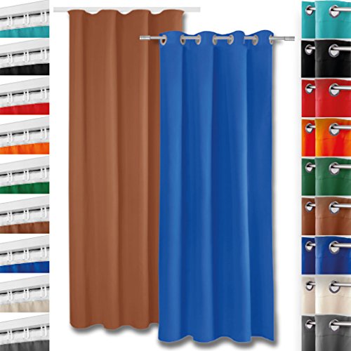 Verdunklungsgardine mit Universalband und Ösen Aufhängung, modernes Wohnaccessoire bietet hervorragenden Blendschutz und ist in vielen verschiedenen Farben erhältlich (Universalband/grau – silbergrau/135×245 cm) - 6