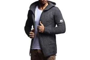 Leif Nelson Veste en tricot à capuche pour homme LN5715