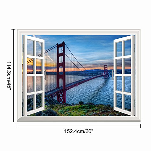 RAIN QUEEN Tapete Bilder 3D Wandbild Aufkleber Wandtattoo Fenster Pflanz Landschaft Wald (45*60 inch, B#) - 5