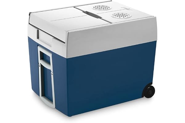 Mobicool MT48W glacière électrique 48L – 12V et 230V – Glacière portable avec roues pour camping, voiture, camion et activités outdoor – Refroidissement puissant en déplacement – Bleu