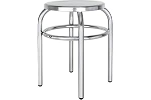 Beeketal 'BEH-30' Hocker aus Edelstahl mit Ø 29 cm Sitzfläche, ca. 1,5 kg, (L/B/H): ca. 370 x 370 x 420 mm, Stabiler Edelstahlhocker fertig montiert mit 4 PVC Stuhlbeinschutzkappen