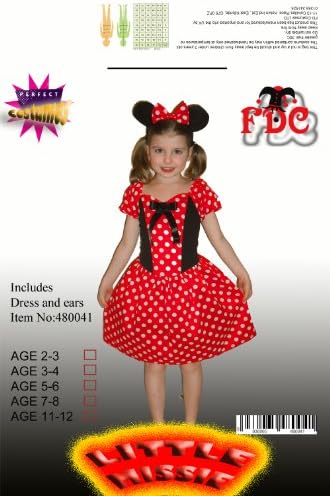CC Little Miss Mouse Minnie Mouse Girls Fancy Dress Costume (3-4 years)