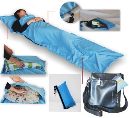 amyjazz Silk Single Liner Sleeping Bag Camping Travel Mini Sleeping Bag (Sky blue)