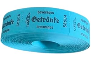 TAMLED Lot de 1000 billets de consommation en rouleau, bleu