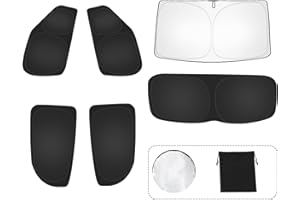 EVOOOR Lot de 6 pare-soleil de voiture pour Volkswagen/VW T-ROC (2018-2024) – Couverture complète pour pare-brise, fenêtre latérale, fenêtre triangulaire et vitre arrière – Protection UV et thermique