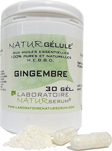 GINGEMBRE NATURGELULE- Appetite-Digestion-Intestinal transit-Sexuality-30 vegetarian capsules with pure and natural essential oils H.E.B.B.D.