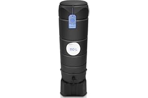 YourCasa CircleTower Rain Barrel 110 L with Stand, Lid and Tap - Rain Barrel Frost-Proof Made of Plastic - Rainwater Barrel - Rainwater Tank Garden Water Tank Rain Collector (Anthracite)