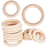 ❤ Contenido del paquete: 40(±1) anillos de madera, de 2 tamaños, cada tamaño de 20 pcs..