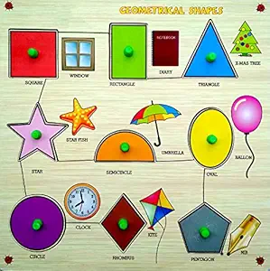 Webby Premium Wooden Shapes with Object Match Educational Puzzle Toy