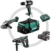 Metabo 685212000 Combo 3.1 SB 18 LT BL K&ouml;m&uuml;rs&uuml;z Ak&uuml;l&uuml; Darbeli Matkap + KH 18 LTX 24 Ak&uuml;l&uuml; Kırıcı Delici + W 18 L 9-125 Quick 