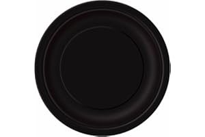 Unique Party 32080 - 23 cm Piatti per Feste Neri, Confezione di 16