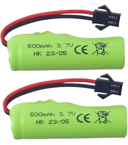 Batería RC 3.7V 500mAh Con Conector HBX - Recargable Por USB, Para Coches Teledirigidos DEERC, BEZGAR, HOMYE Y Otros