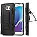 Produktbild SsHhUu Galaxy Note 5 Hülle, Hybrid Heavy Duty Stoßfest Dual Layer Rugged Hart PC+Weich Gummi Silikon with Schutz- Armor Belt Clip Case Cover für Samsung Galaxy Note 5/N920A (5.7 Zoll) Schwarz