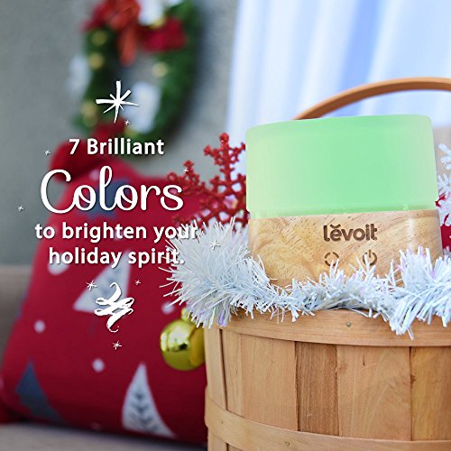 Levoit Aroma Diffuser Holzmaserung Ultraschall Luftbefeuchter mit 7 Farben-LED, Touch-Tasten-Steuerung, Duftzerstäuber Humidifier für Salon Spa Yoga Schlafzimmer Konferenzraum Büro Toilette Baby-Zimmer, 120ml, Weiß. - 6