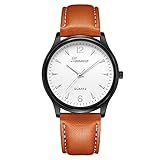 IG-Invictus Luxus Mode Kunstleder Herren Blue Ray Glas Quarz Analog Uhren Herren Gürtel Uhr 640 Schwarz Weiß Braun Gürtel