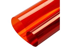 HOHOFILM 152cmx50cm Colored Window Film Clear Decorative Glass Tint Sun Blocking Heat Control Self Adhesive Window Tint for Building Residential(Orange)