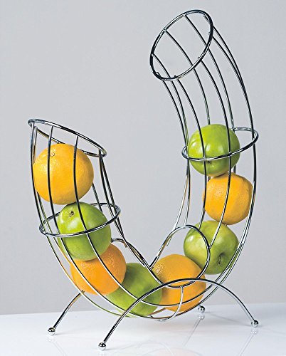 Casablanca Designer Obstkorb Pipe aus Metall verchromt - CASA - 40587