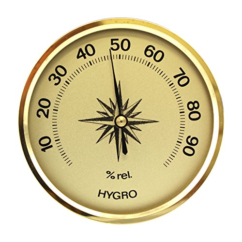 Mini Analog Hygrometer in gold . Made in Germany