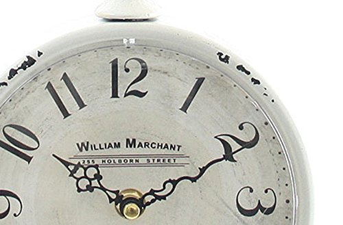 Wanduhr Vintage im Shabby Look Antik Weiss - 2