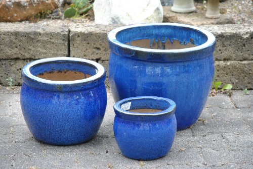 Pflanzkübel,blau,frostfest!!!!!38cm Durchmesser - 3