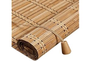 ROLLER BLIND Roleta bambusowa w stylu retro, 50–140 cm szerokości, bambusowa roleta rzymska, naturalne drewniane rolety, ochrona przed słońcem, roleta z mechanizmem bocznym, do drzwi i okien, 70 x 100 cm
