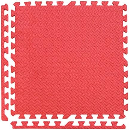 WZG 4PC Puzzle Foam Mats Crawling Mats To Increase Children's Fitness Mats Bedroom Living Room Floor Mats 60*60*2.5Cm,Red