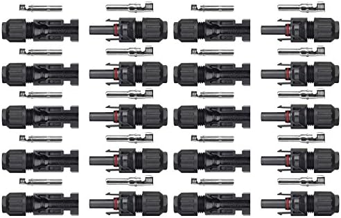 Sun YOBA 10 Pairs Solar Panel Cable Connectors Male/Female Compatible with MC4 Connector Waterproof