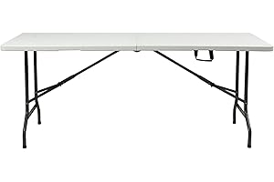 Wisam Tisch aus Kunststoff, Klapptisch Gartentisch Esstisch Campingtisch Koffertisch, klappbar 180cm, perfekt für Garten Balkon Camping