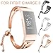 Produktbild Altsommer für Fitbit Charge 3 Perlenarmband, Edelstahl Mit Strasssteinen Besetzt Armbände,Schnalle Edelstahl Zubehör Replacement Armband für Damen Herren 5,71-9,45 Zoll (Rose Gold)