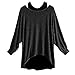 Produktbild OdeJoy Damen Mode Weste + Tshirt Zwei Stücke Langeärmel Oberteile Einstellen Beiläufig Bluse Persönlichkeit Langarmshirts Einfarbig Casual Tops Wild Sweatshirt (Schwarz,S)