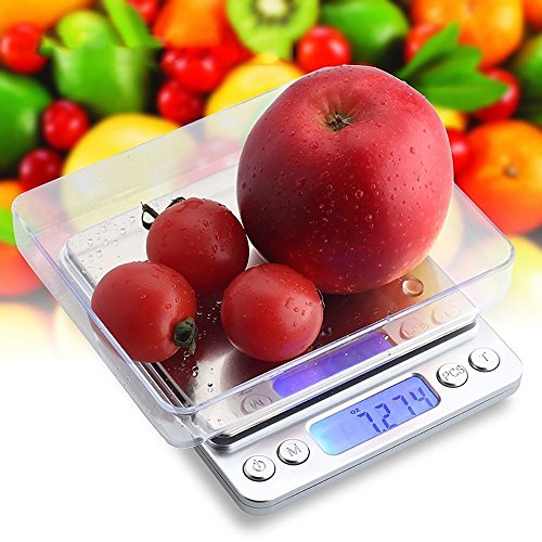 IDMAX Digital Küchenwaagen, (300g /0.1g)Food Scale, Gramm Skalen, Elektrische Schmuck Skalen, Multifunktionale Pro Taschenwaage mit LCD-Bildschirm, Tara, Hold und PCS Features, Edelstahl - 7
