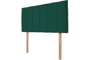 Kiswa collection Lined Bed Headboard | Plush Velvet Upholstered Headboard 20’’ Height | Extra Padded Lined with Wooden Struts for Divan Beds, Bedroom Furniture (Green, 4ft 6inch Double)