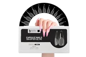 Beautilux Capsule Americaine Ongle, Stiletto Long Capsules Ongles Transparente Acrylique 552 Pièces 12 Tailles, Soak Off Faux Ongles Pose Americaine Pour Manucures à Domicile Et Salons De Manucure