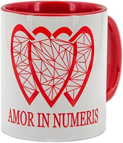 CRYPTO WARS – Crypto Love Mug made of Ceramic with Blockchain Heart, White / Red, 300ml, Cup for Fans of Cryptocurrency / Blockchain / Bitcoin