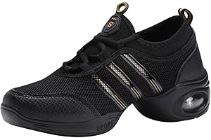 HUALUALUA Mujer Zapatos de Danza- Mujeres Sneakers Cordones Suela de Goma Zapatillas Moda Practicidad Running Sneaker Jazz Contemporáneo Baile Informal