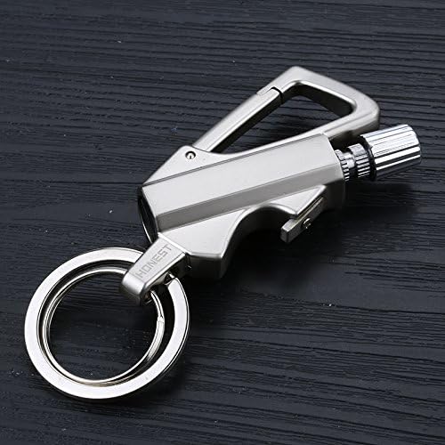 Keychain Zinc Alloy Lighter Bottle Opener Portable Practical Beautiful Gift Car Key Ring ( Color : Silver )
