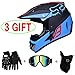 Price comparison product image Adults Helmet (Include Masks, Goggles, Gloves) for Racing Off-road ATV Lightweight,Blue,M