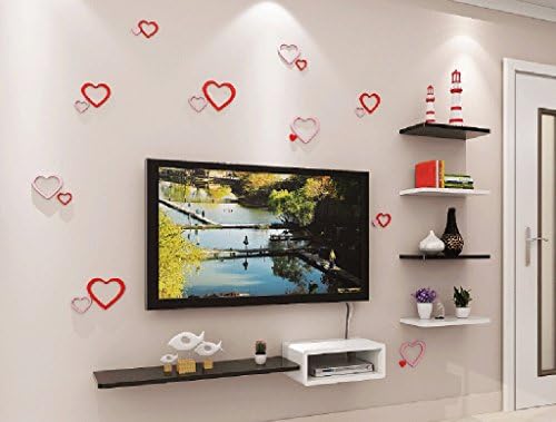 Wall Shelf Solid Wood Paint for Living Room TV Background Wall Decoration Separator Set Top Box Storage Rack (Color : #-004)