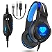 Produktbild Dxnbikt Gaming Headset für PC, PS4, 3.5mm Kabelgebundenes Headset für Xbox One, Kopfhörer mit Mikrofon, Noise Isolation Kopfhörer für Nintendo, Laptop, Smartphone (Blau)