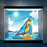 TETAKE Display Case Vitrine avec Lumière pour Lego Technic Yacht de compétition - 42074 (Modèle Non Incluse)