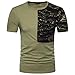 Price comparison product image Men's T Shirt , Mens Short Sleeve Top O Neck Pullover T-shirt Top Casual Camouflage Print Patchwork T Shirt By HEHEM (L, Green)